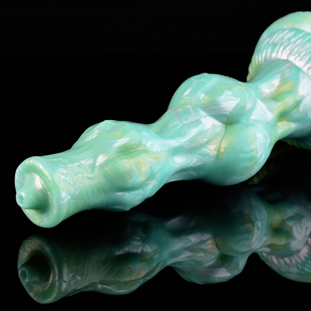 8 Inch Silicone Green Double Knot Dog Dildo