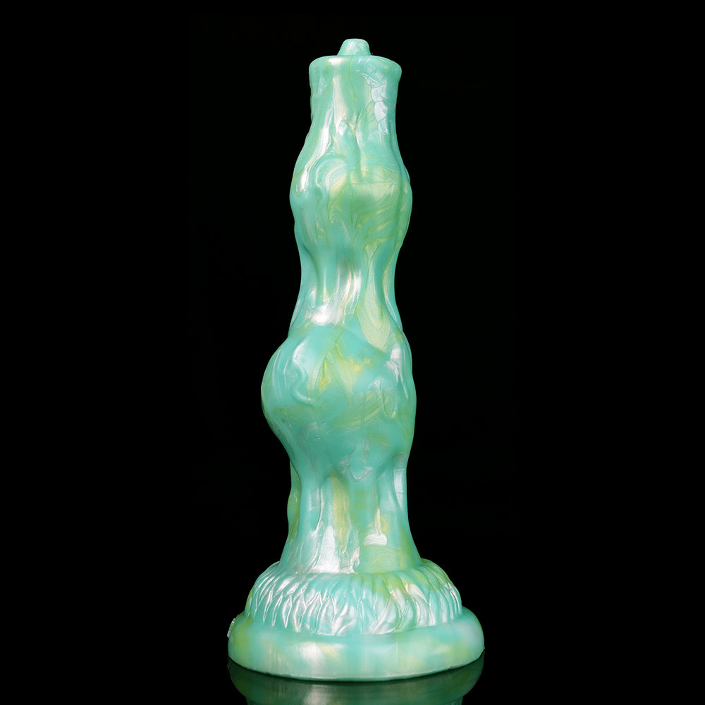 8 Inch Silicone Green Double Knot Dog Dildo