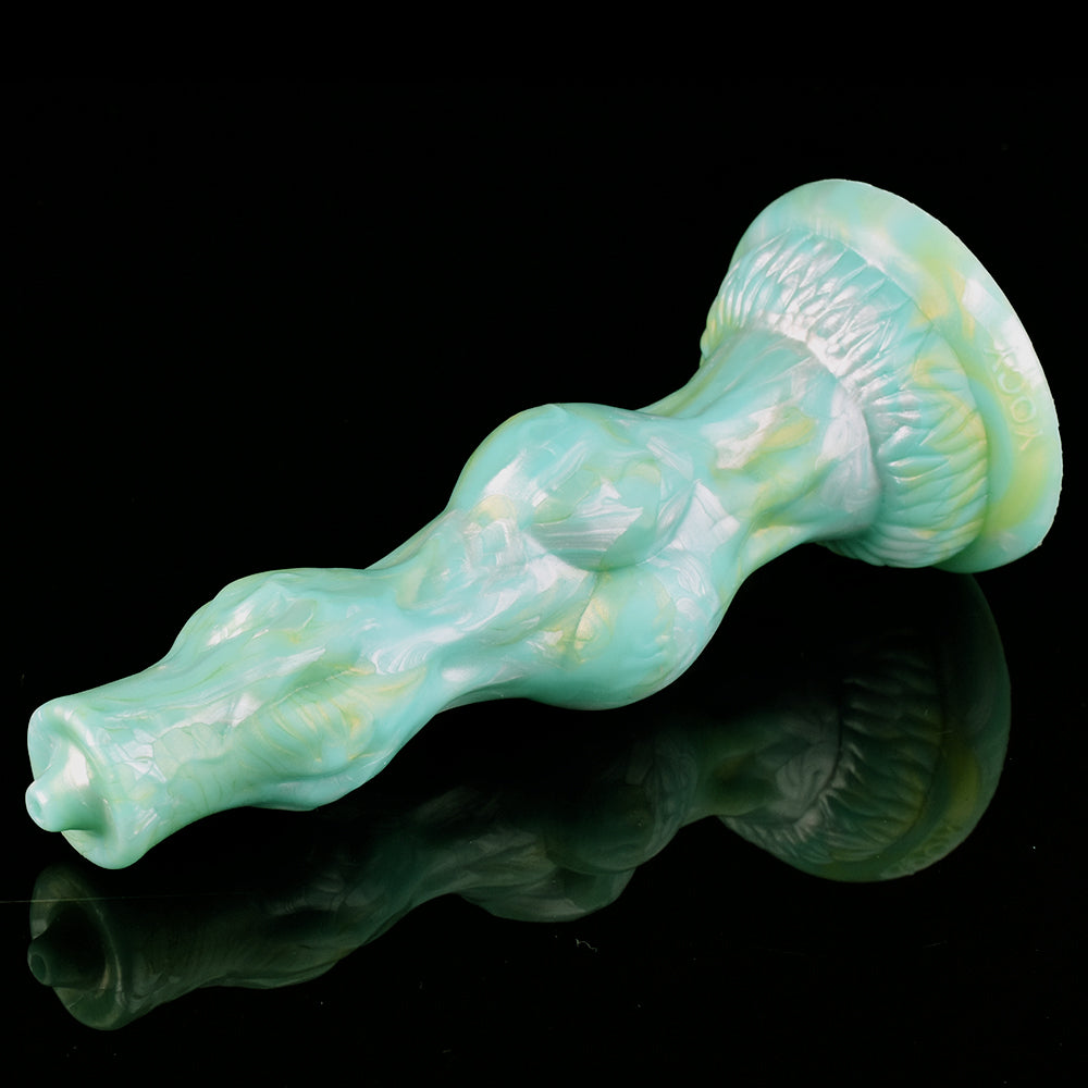8 Inch Silicone Green Double Knot Dog Dildo