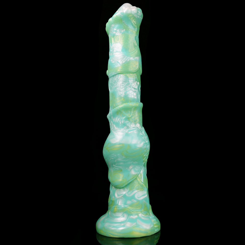 12 Inch Green Long Knot Horse Dildo