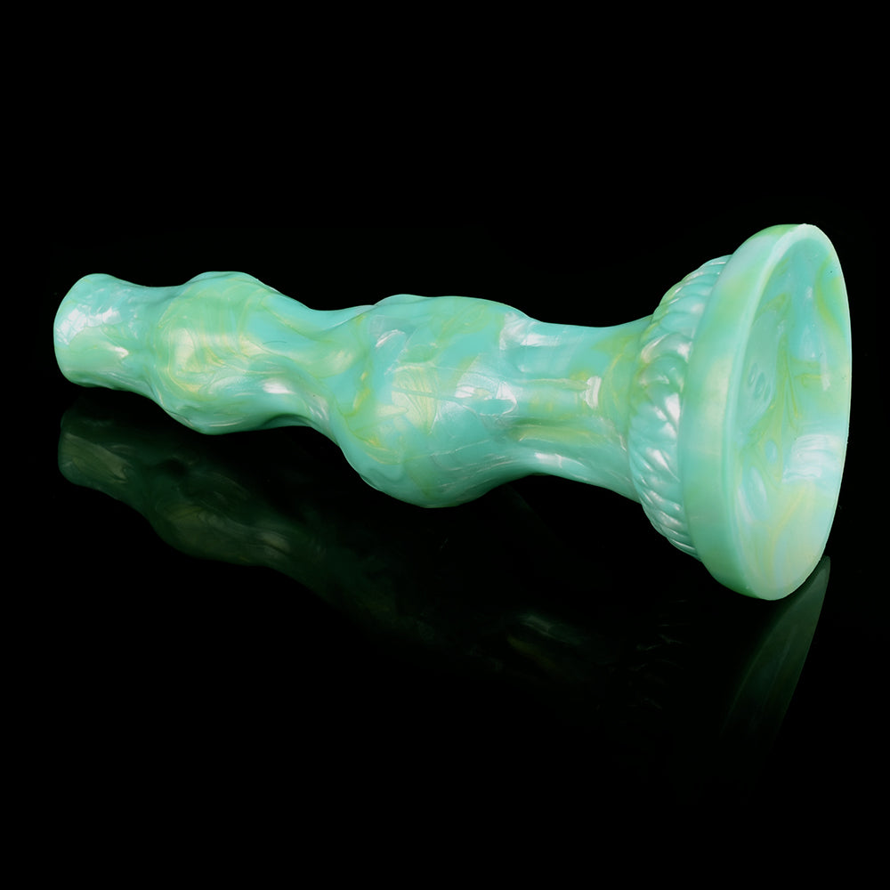 8 Inch Silicone Green Double Knot Dog Dildo