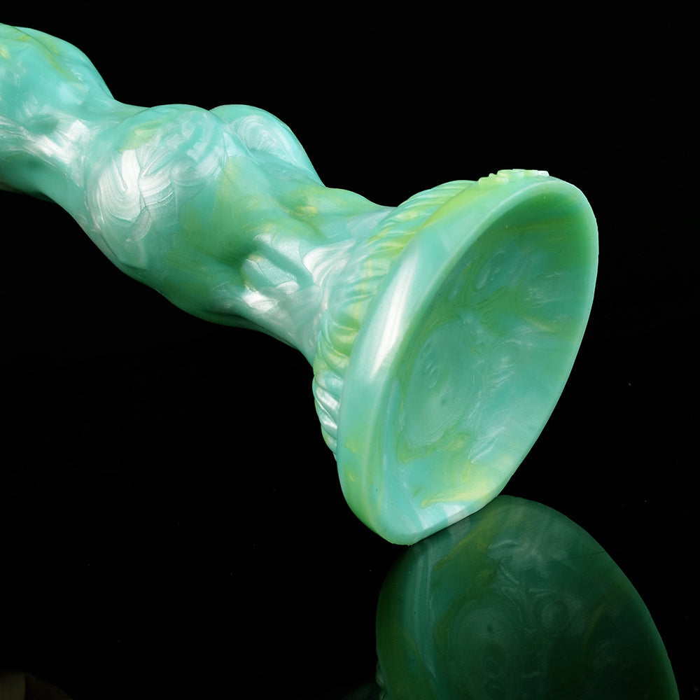 8 Inch Silicone Green Double Knot Dog Dildo