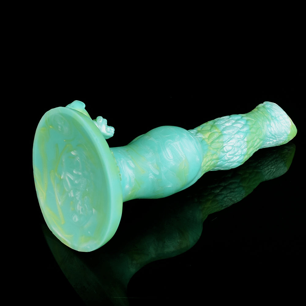 8 Inch Green Silicone Fantasy Dog Dildo