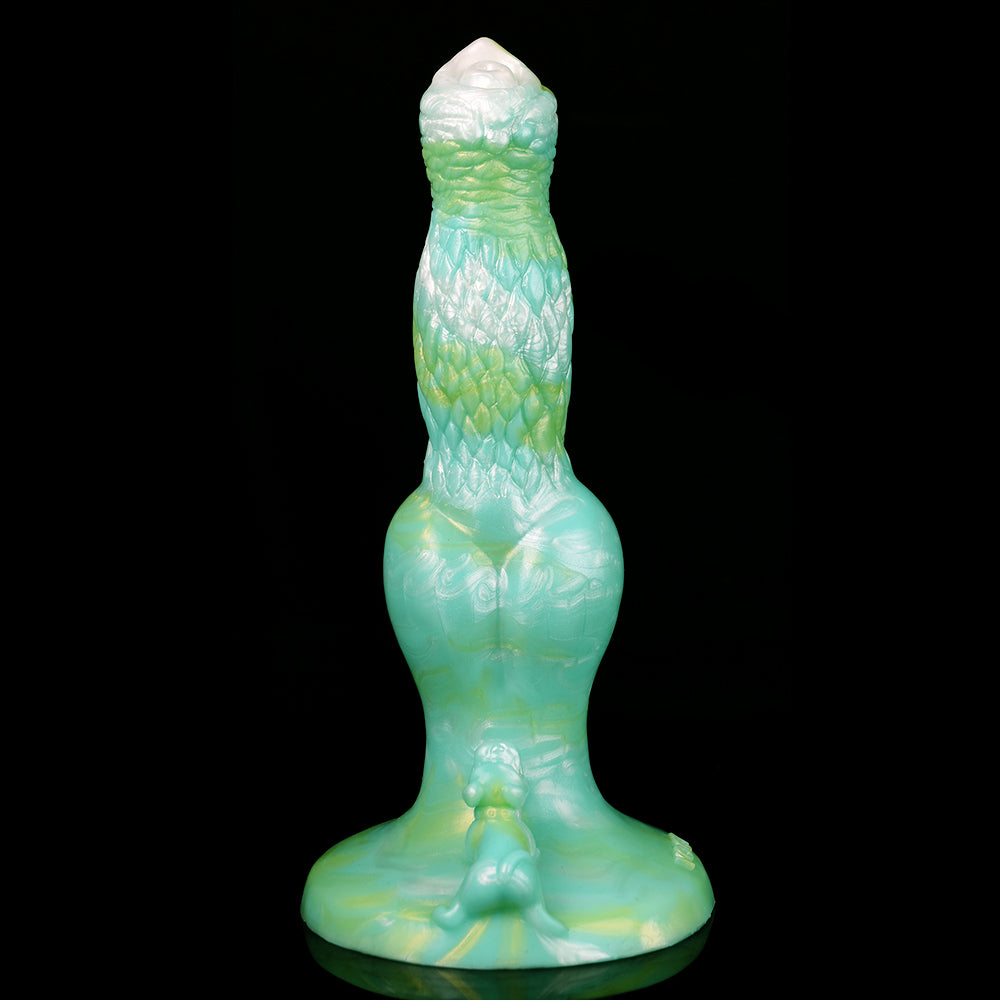 8 Inch Green Silicone Fantasy Dog Dildo