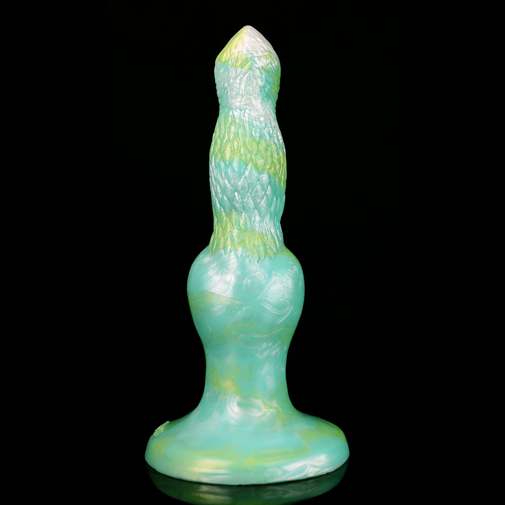 8 Inch Green Silicone Fantasy Dog Dildo