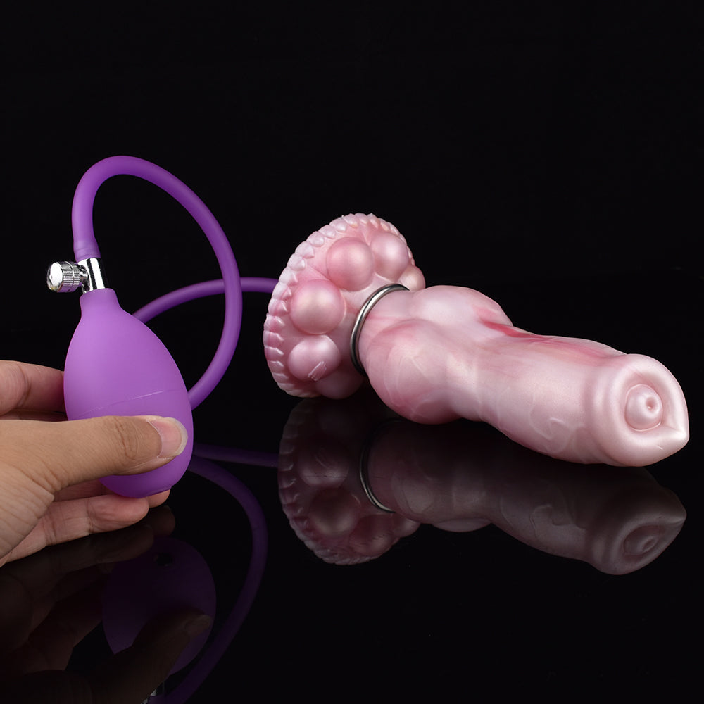 8 Inch Bulldog Silicone Knot Inflatable Dildo