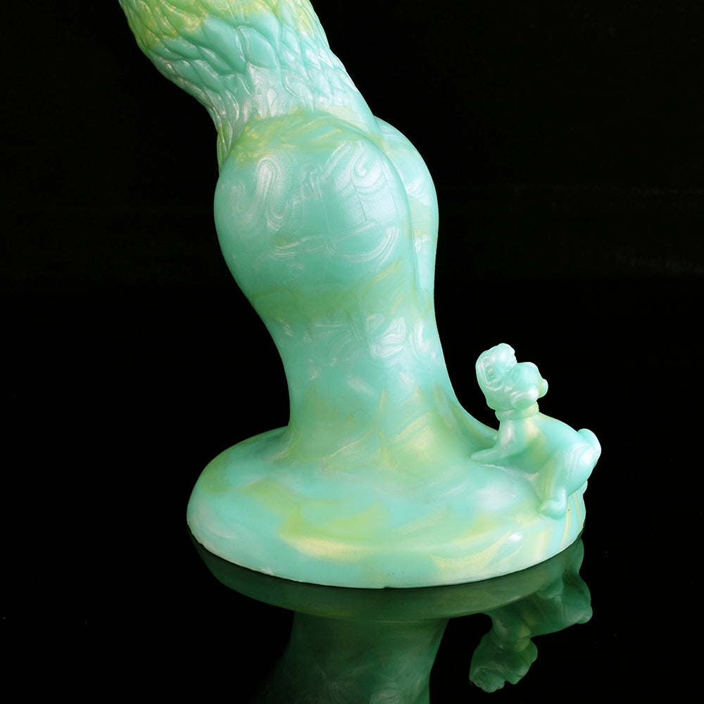 8 Inch Green Silicone Fantasy Dog Dildo
