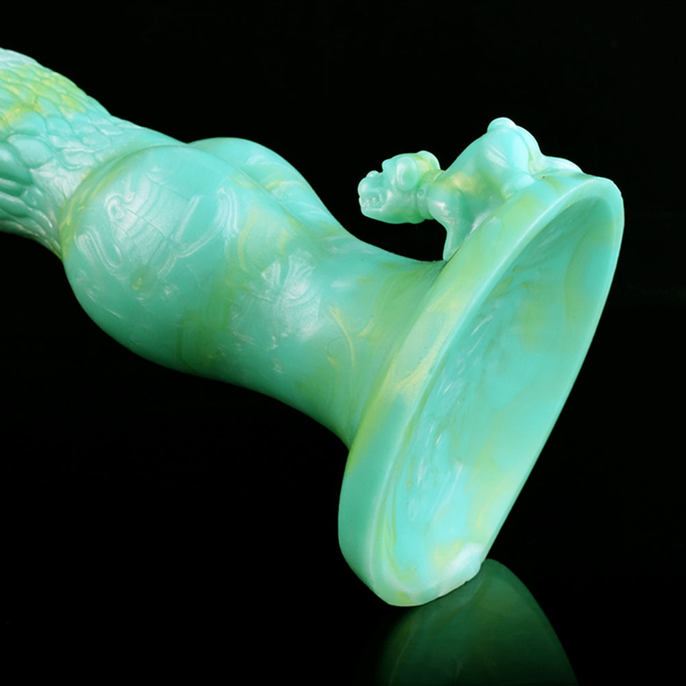 8 Inch Green Silicone Fantasy Dog Dildo