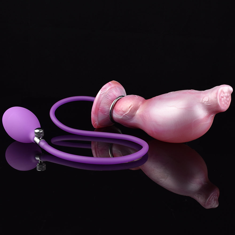 8 Inch Silicone Dog Knot Inflatable Dildo