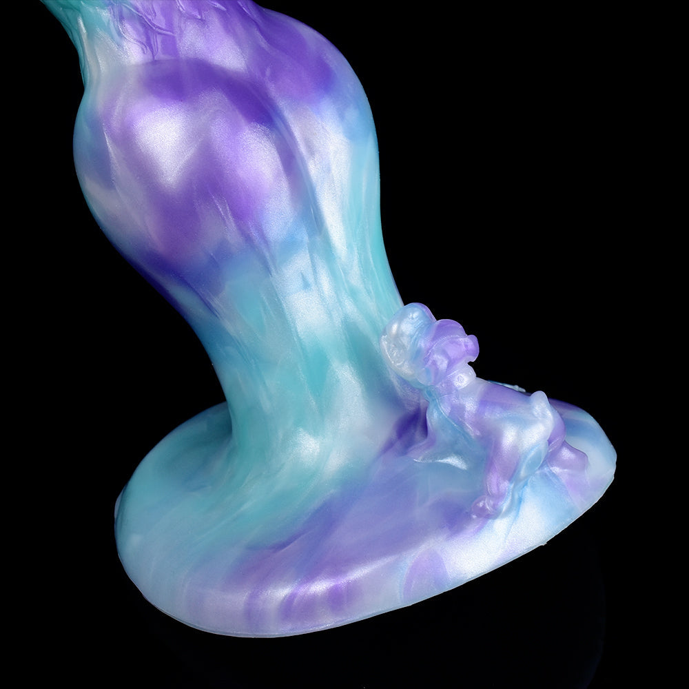 8 Inch Colorful Textured Knot Dog Dildo