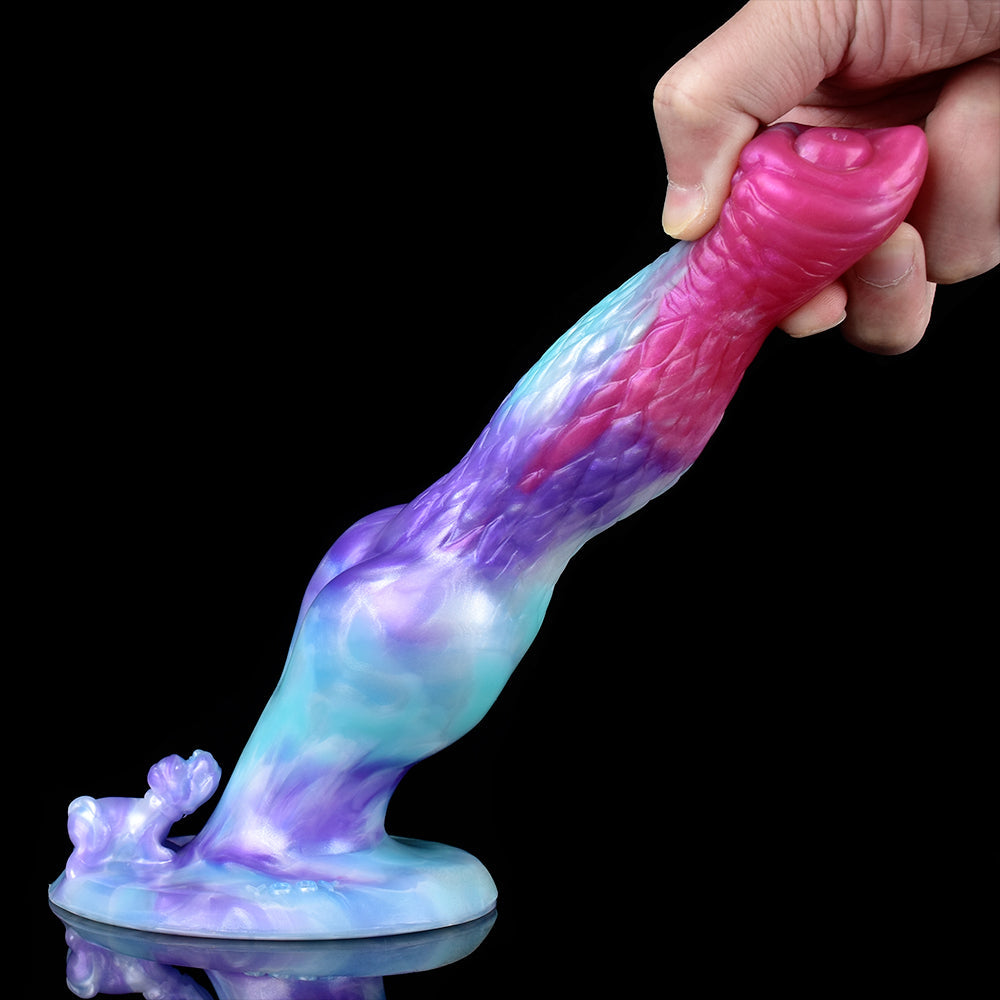 8 Inch Colorful Textured Knot Dog Dildo