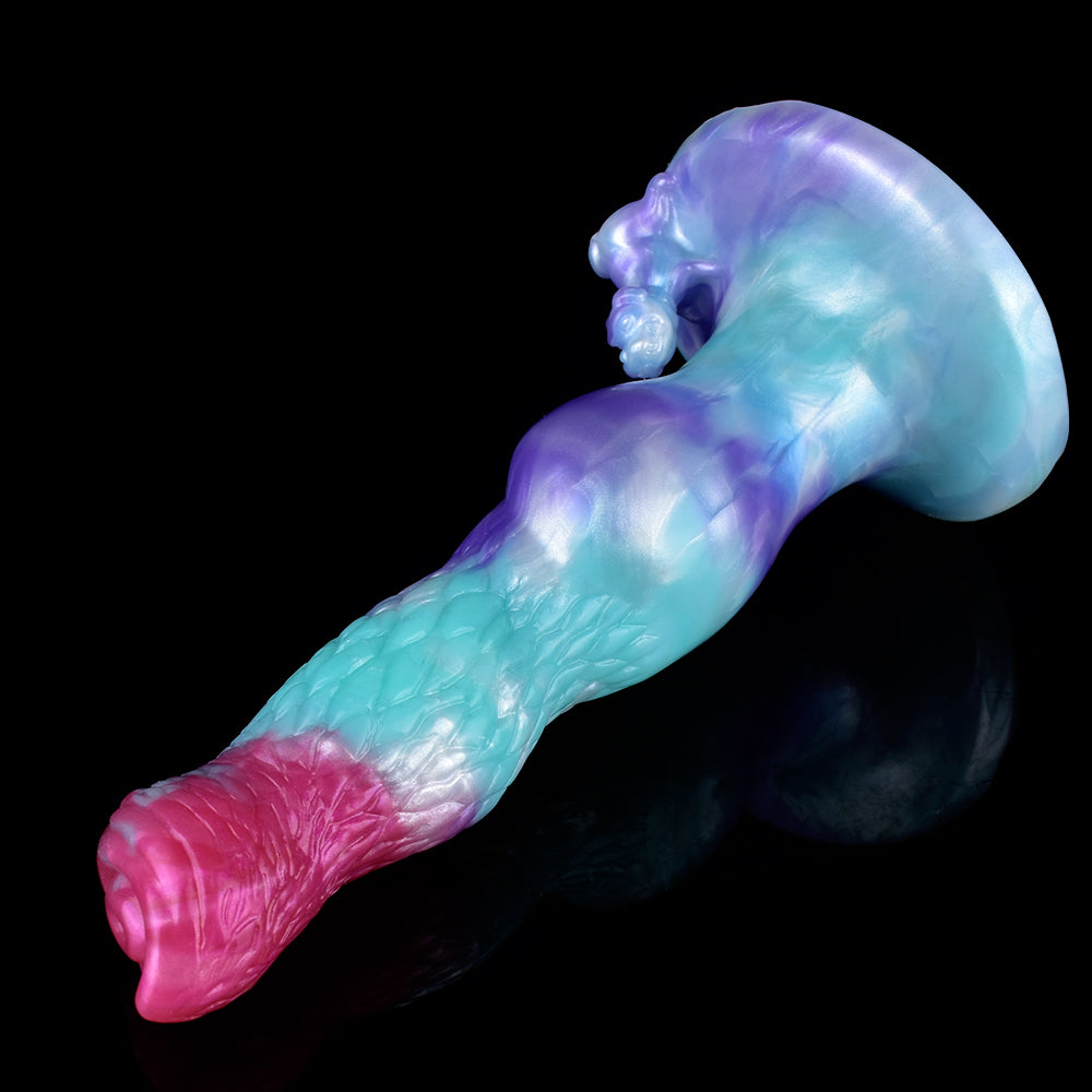 8 Inch Colorful Textured Knot Dog Dildo