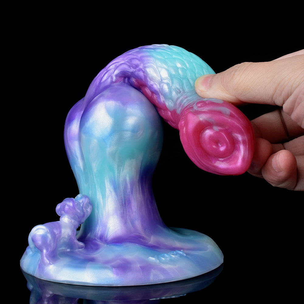 8 Inch Colorful Textured Knot Dog Dildo