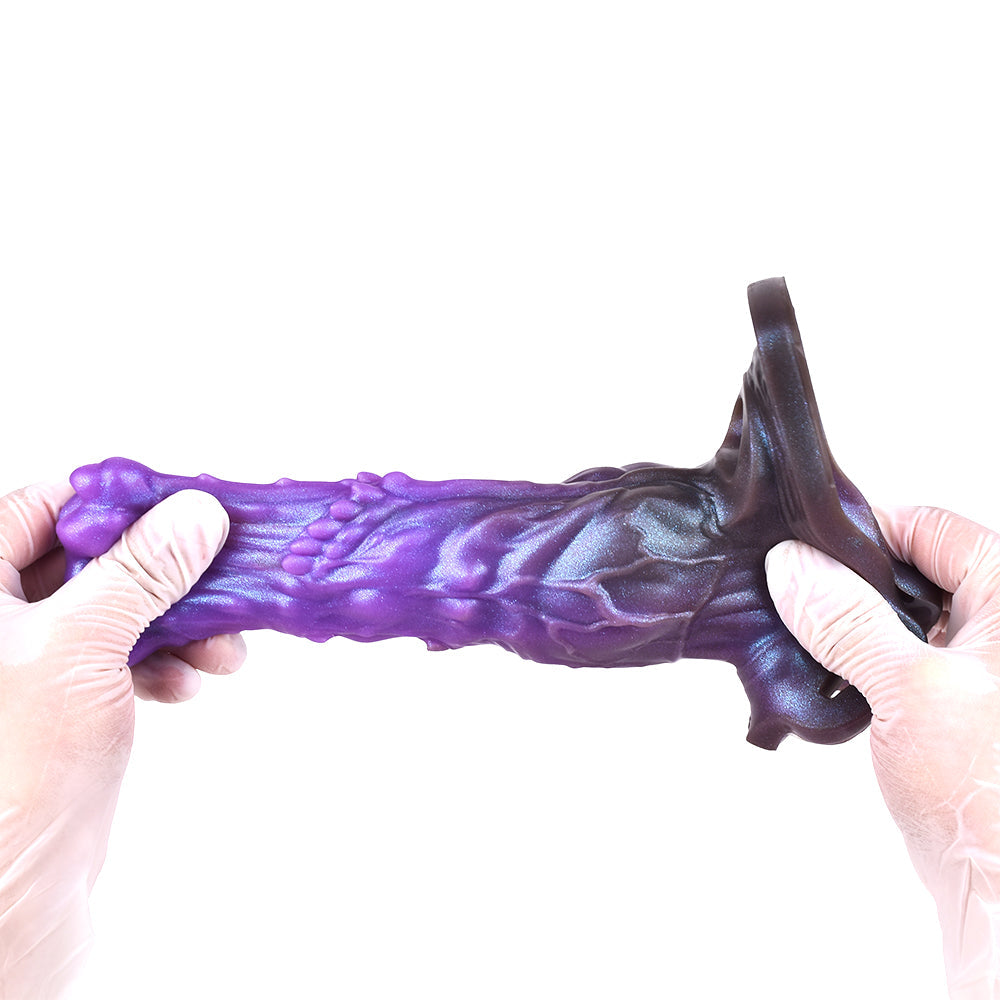 Spikes Purple  Assist Erection Hollow Dildo