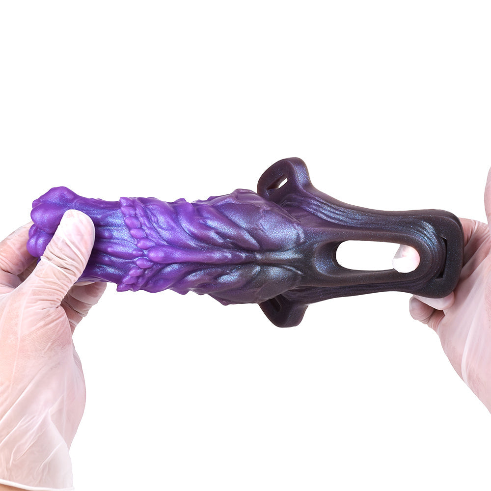 Spikes Purple  Assist Erection Hollow Dildo