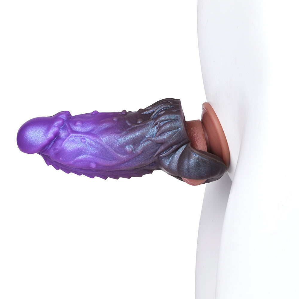 6 Inch Dragon Ridge Purple Penis  Sleeve