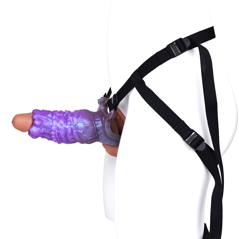 Spikes Purple  Assist Erection Hollow Dildo