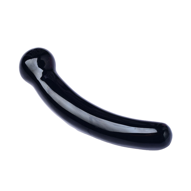 Curved Obsidian G Spot Crystal Dildo