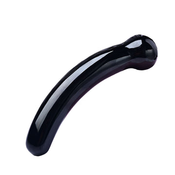 Curved Obsidian G Spot Crystal Dildo