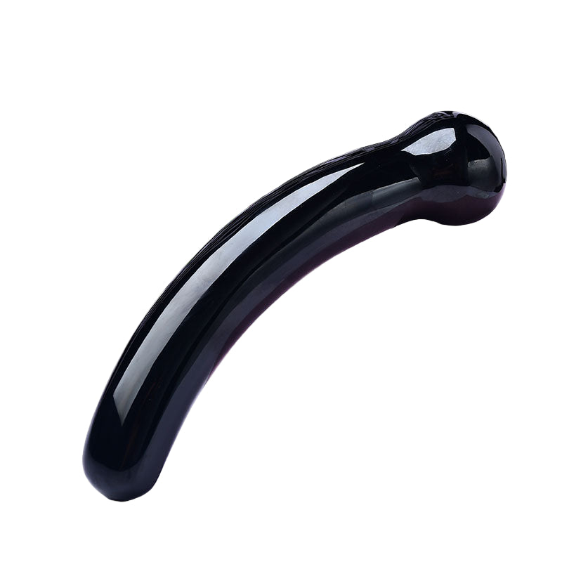 Curved Obsidian G Spot Crystal Dildo
