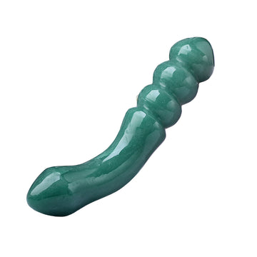 Green Aventurine Beaded G Spot Crystal Dildo