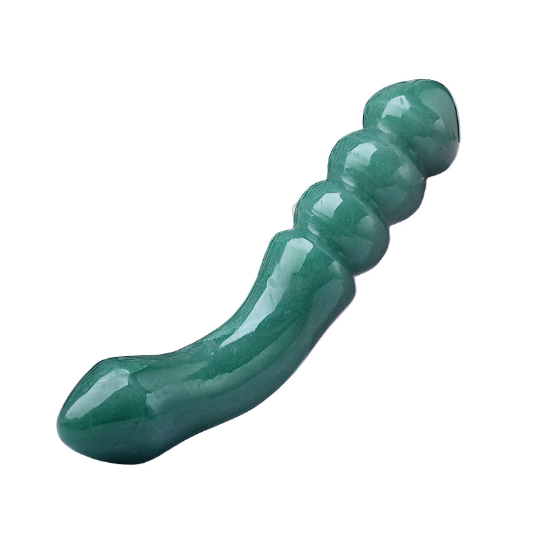 Green Aventurine Beaded G Spot Crystal Dildo