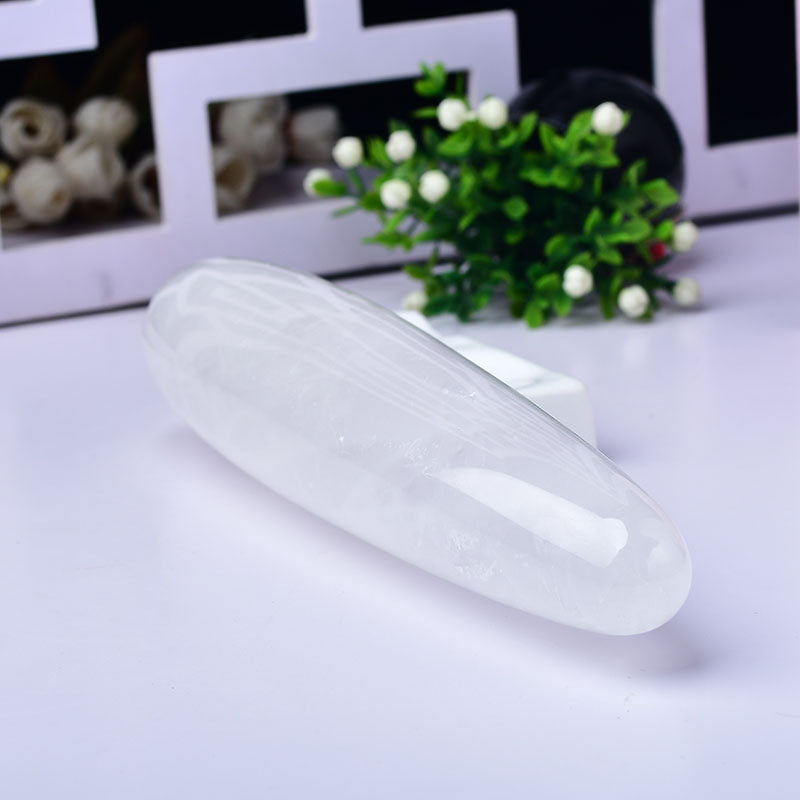 Pure White Massage Stick Crystal Dildo