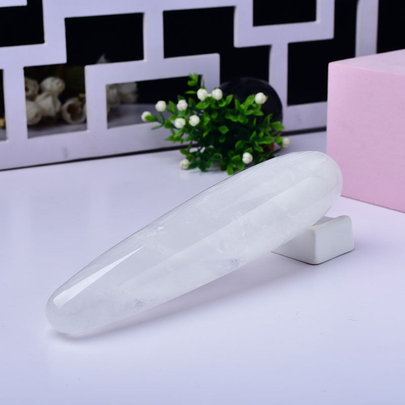 Pure White Massage Stick Crystal Dildo