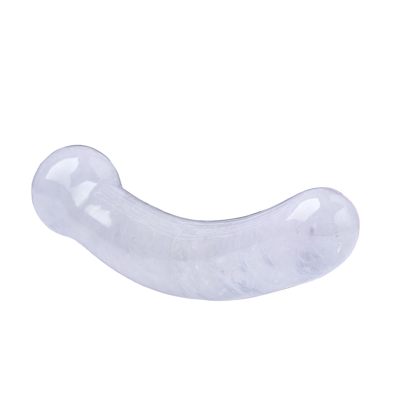 Clear Hard Curved G Spot Crystal Dildo