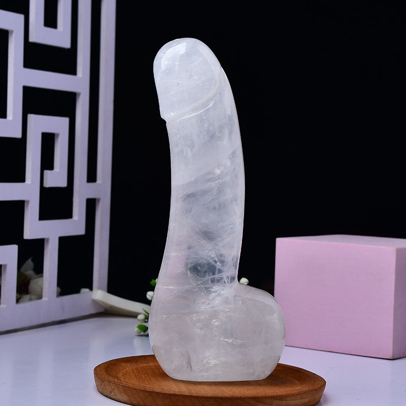 Gode ​​pénis en cristal de quartz de jade blanc