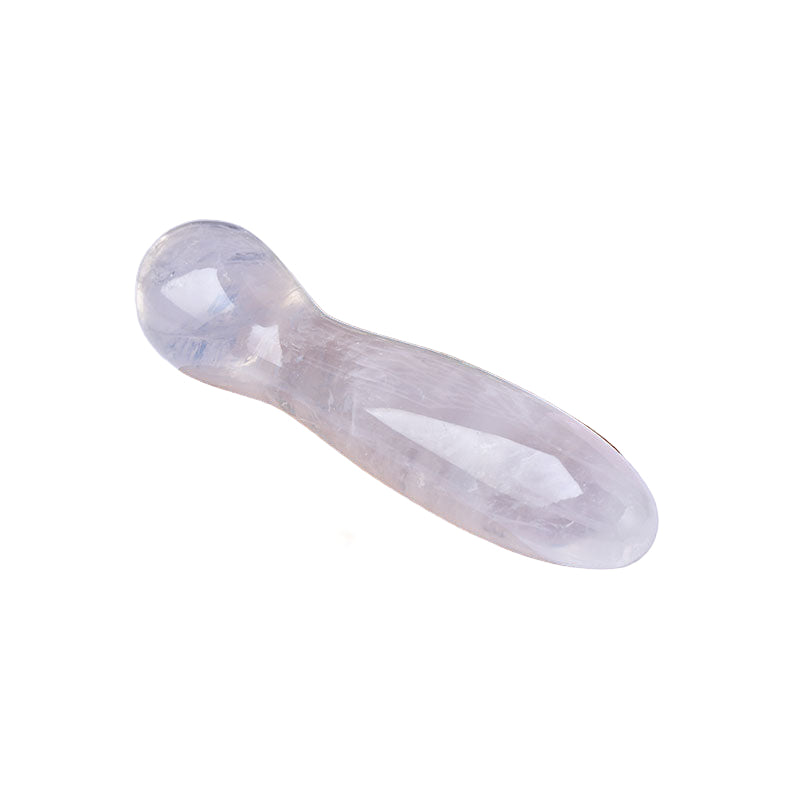 7 Inch White Transparent Massage Crystal Dildo
