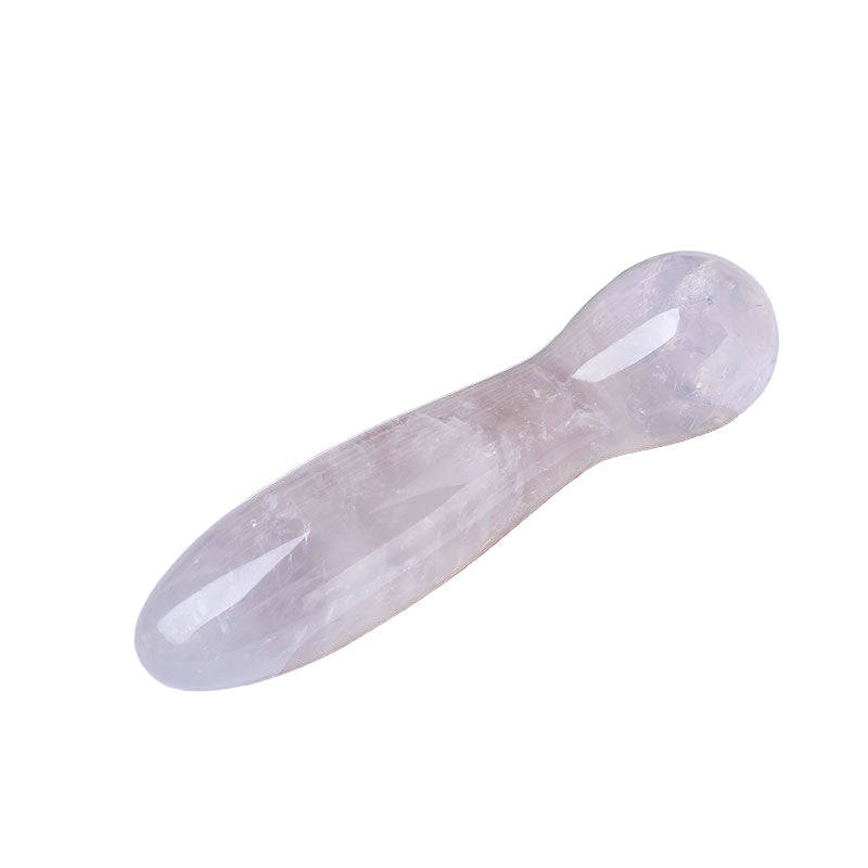 7 Inch White Transparent Massage Crystal Dildo