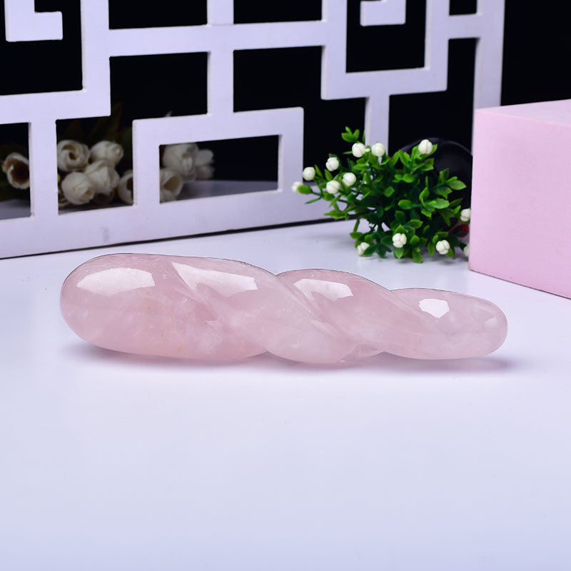 Pink crystal convex dildo