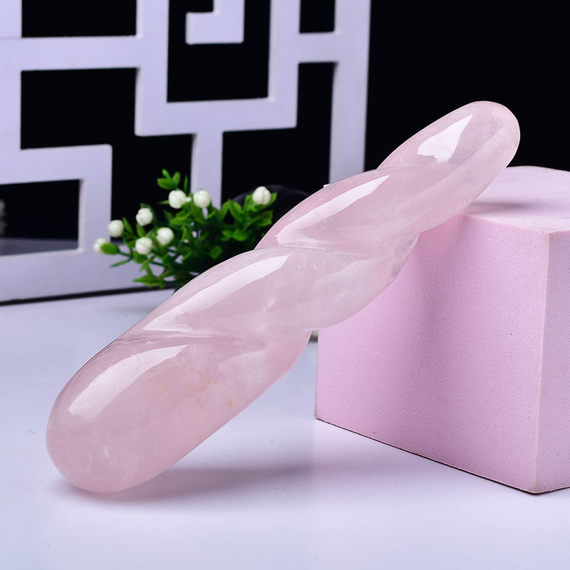 7 Inch Pink Threaded Massage Crystal Dildo