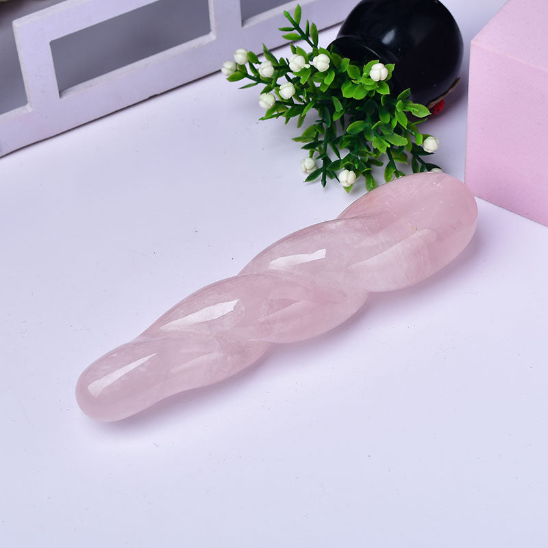7 Inch Pink Threaded Massage Crystal Dildo