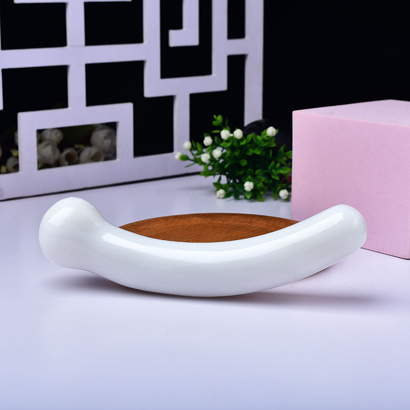 Ivory Aventurine Curved G Spot Crystal Dildo