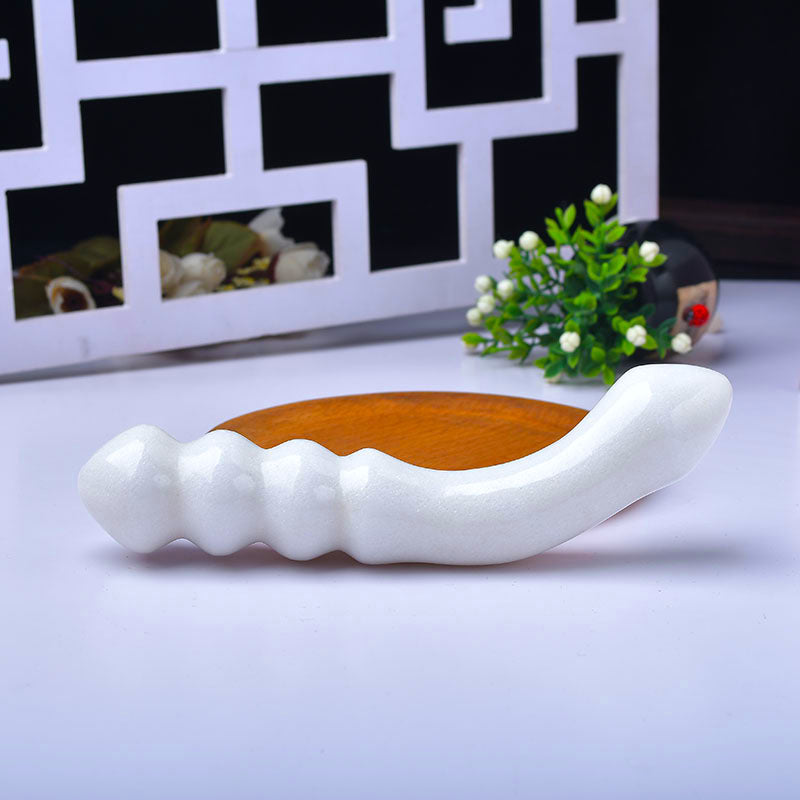 White Aventurine Beaded G Spot Crystal Dildo