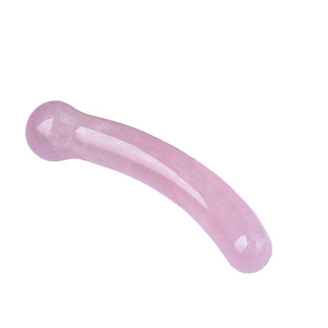 Pink Smooth Curvy Female Crystal Dildo