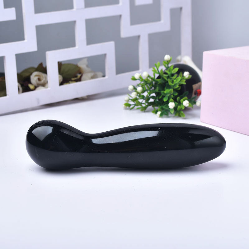 Black Double G Spot Stimulation Crystal Dildo