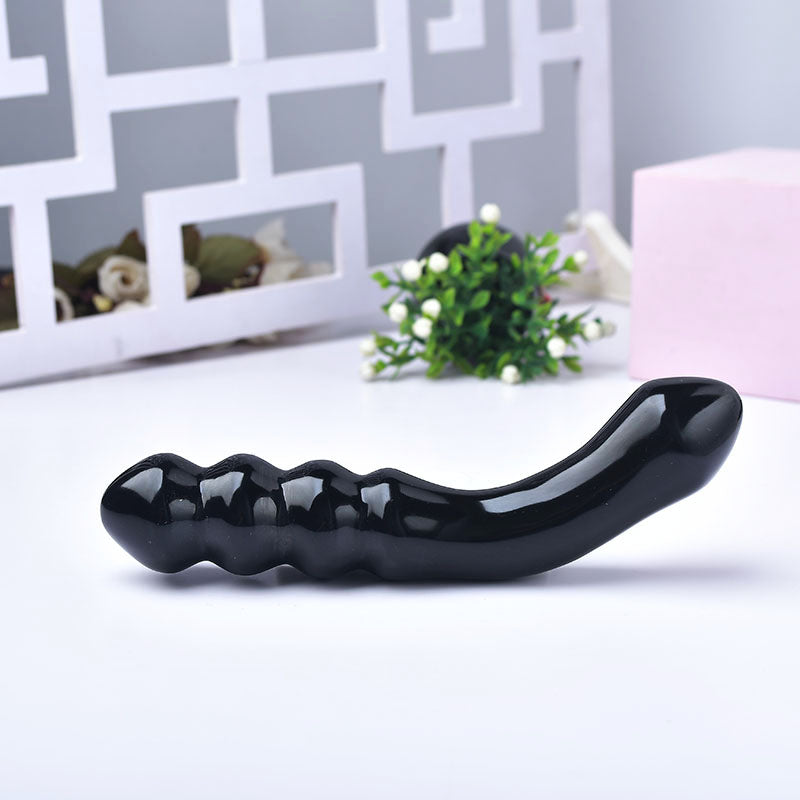 Black Aventurine Beaded G Spot Crystal Dildo