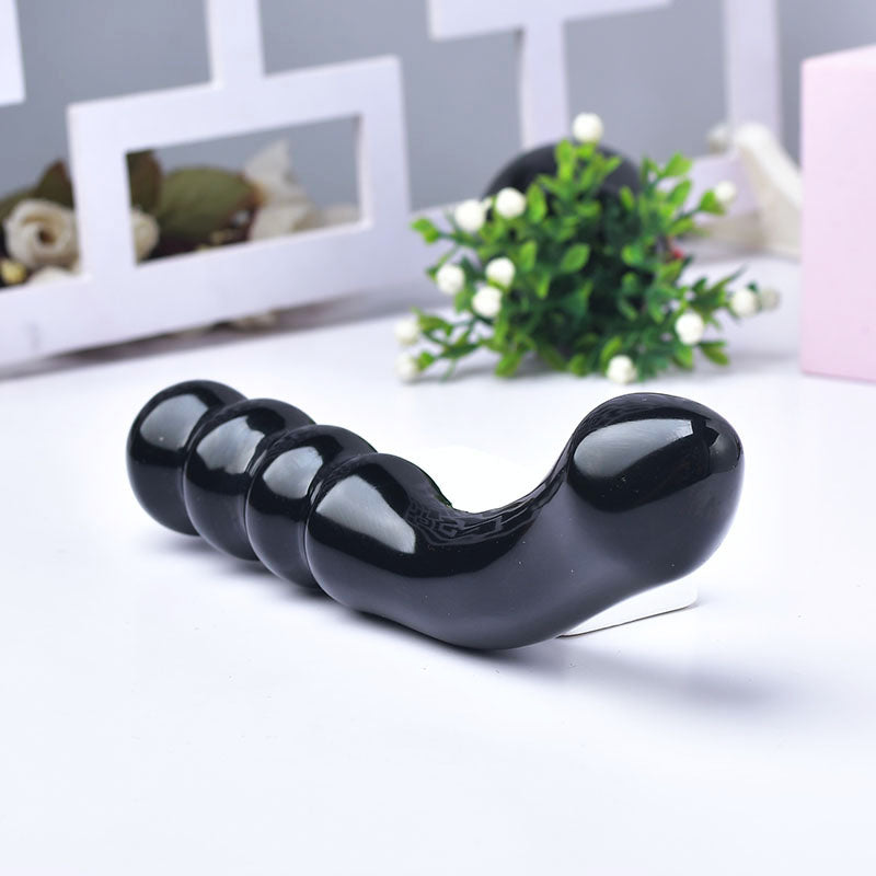 Black Aventurine Beaded G Spot Crystal Dildo