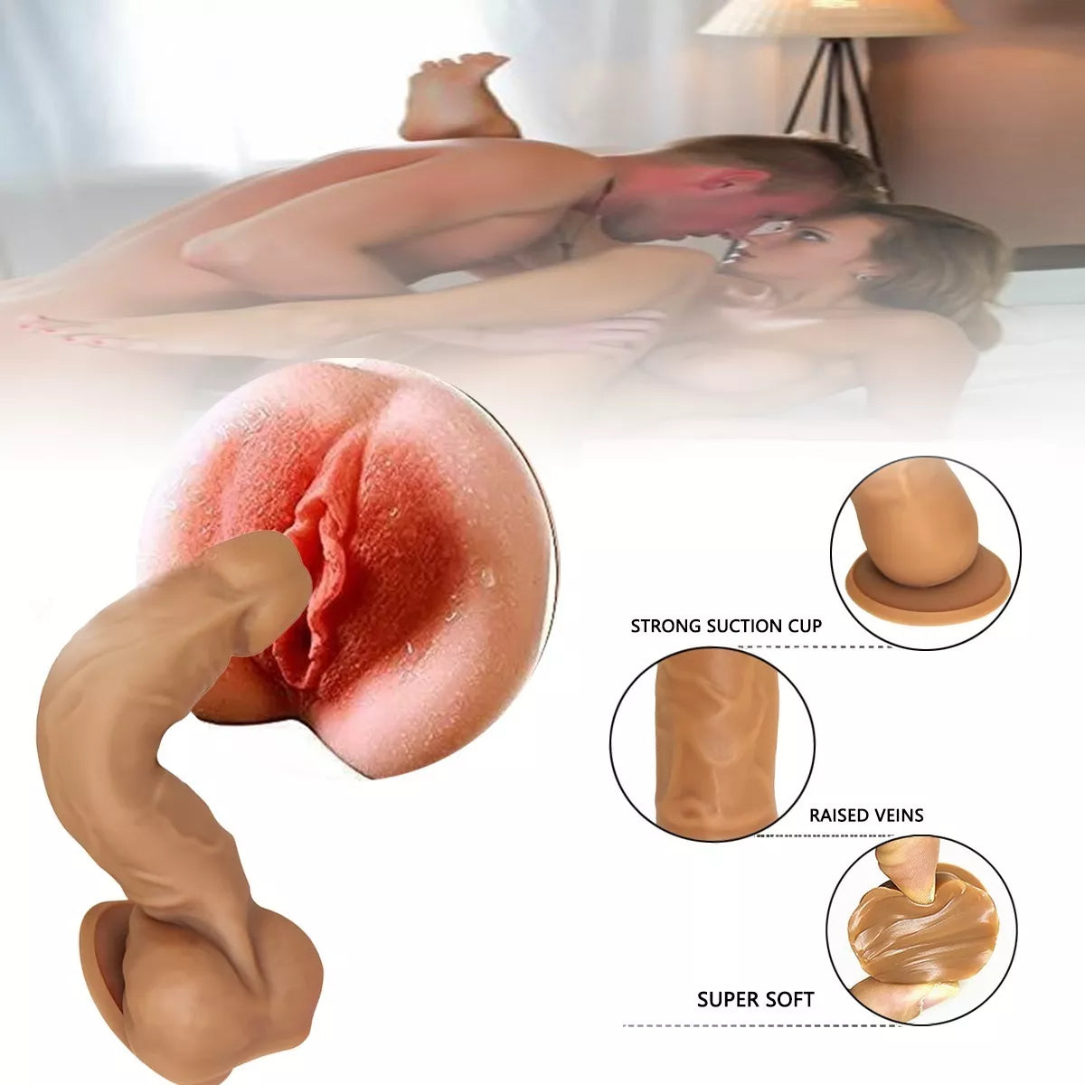 6 Inch Dual Hardness Silicone Realistic Dildo
