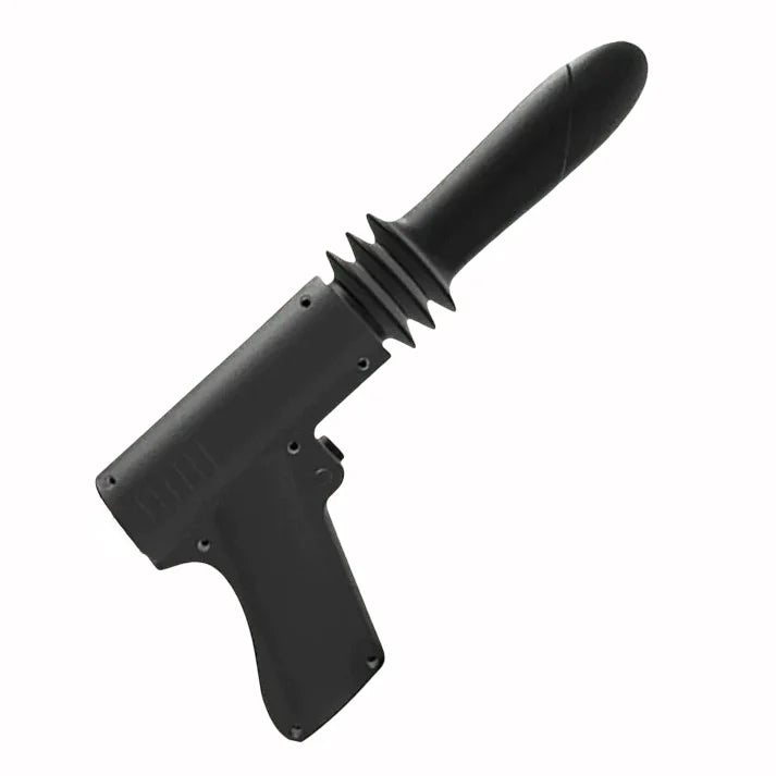 Massage Gun Dildo Black Thrusting Sex Toy