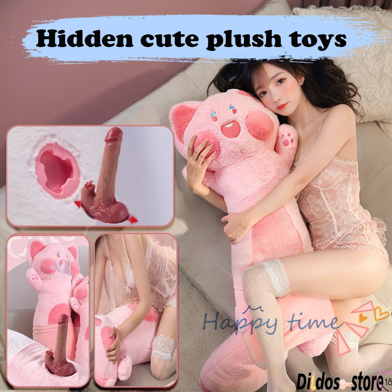 Cute Plush Toy Hidden Dildo Pillow Machine