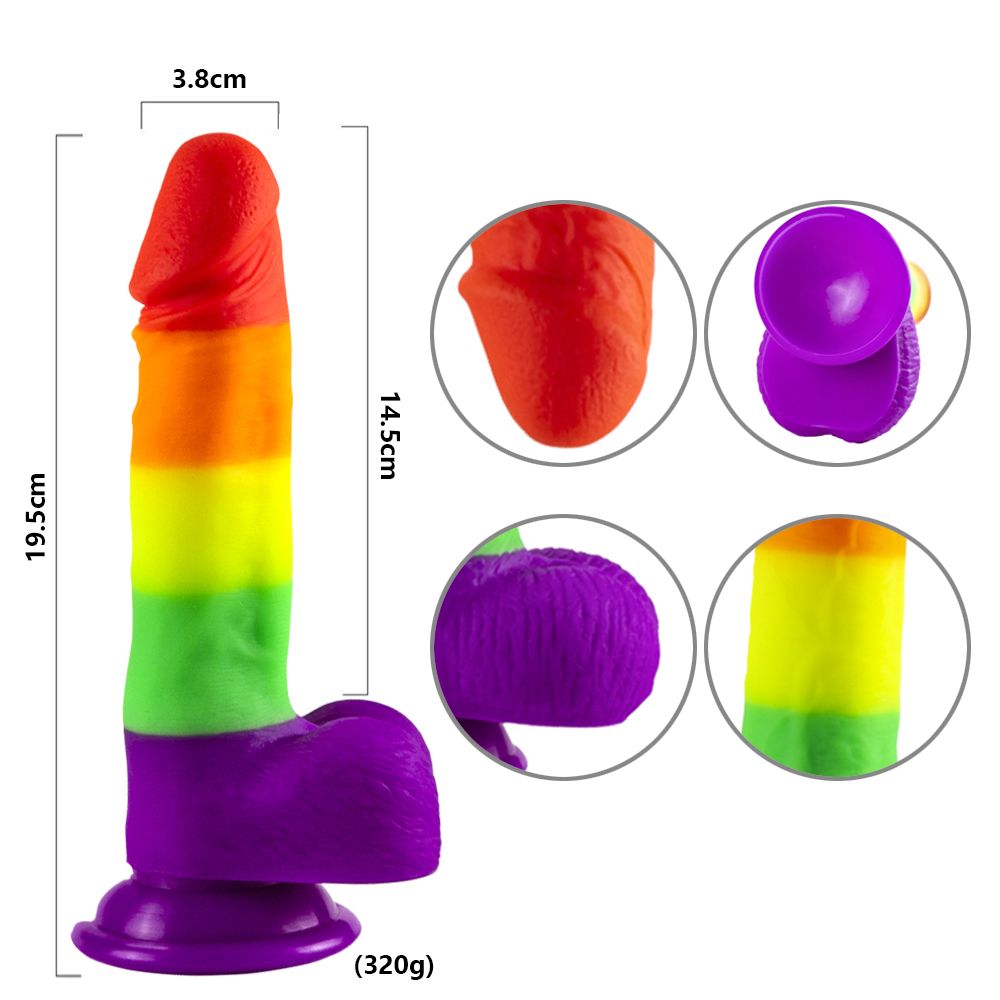 4 sizes of Realistic Rainbow Dildos