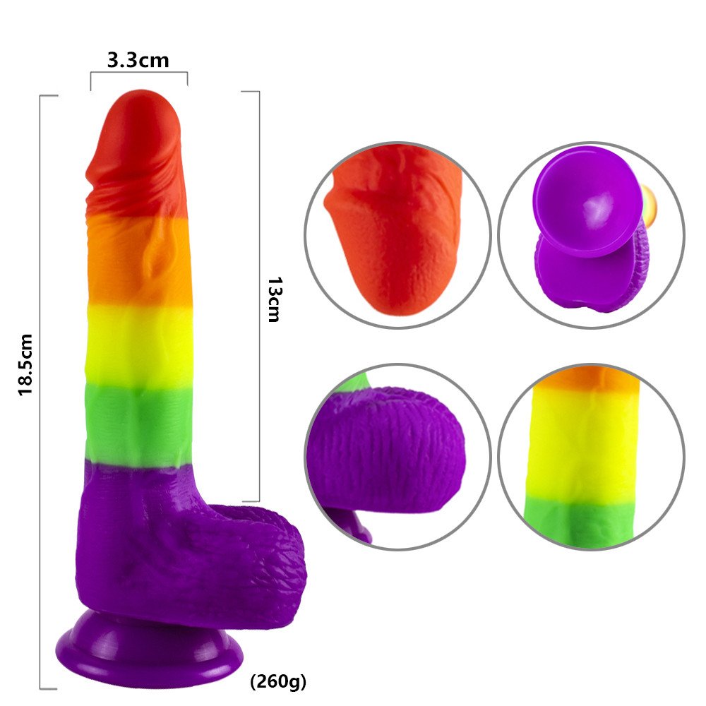 4 sizes of Realistic Rainbow Dildos