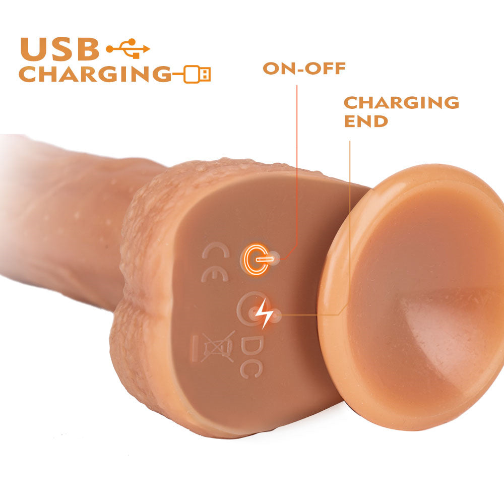 8 Inch Control Rotating Vibrating Thrusting Dildo