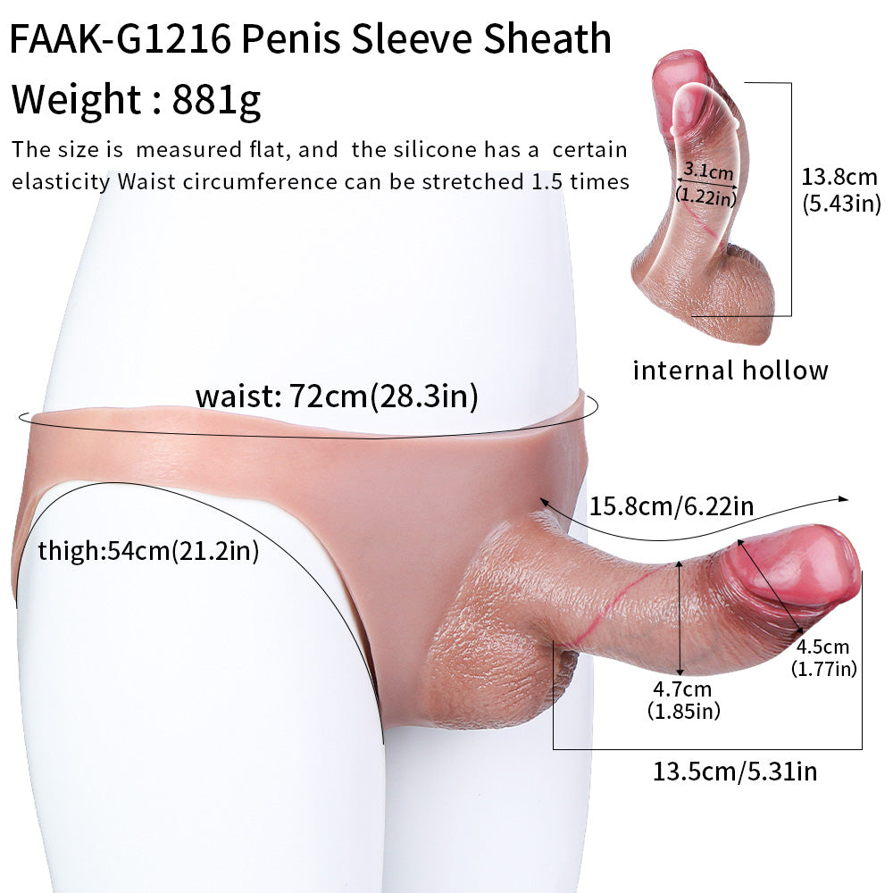 6 Inch Silicone Triangle Hollow Dildo Panties
