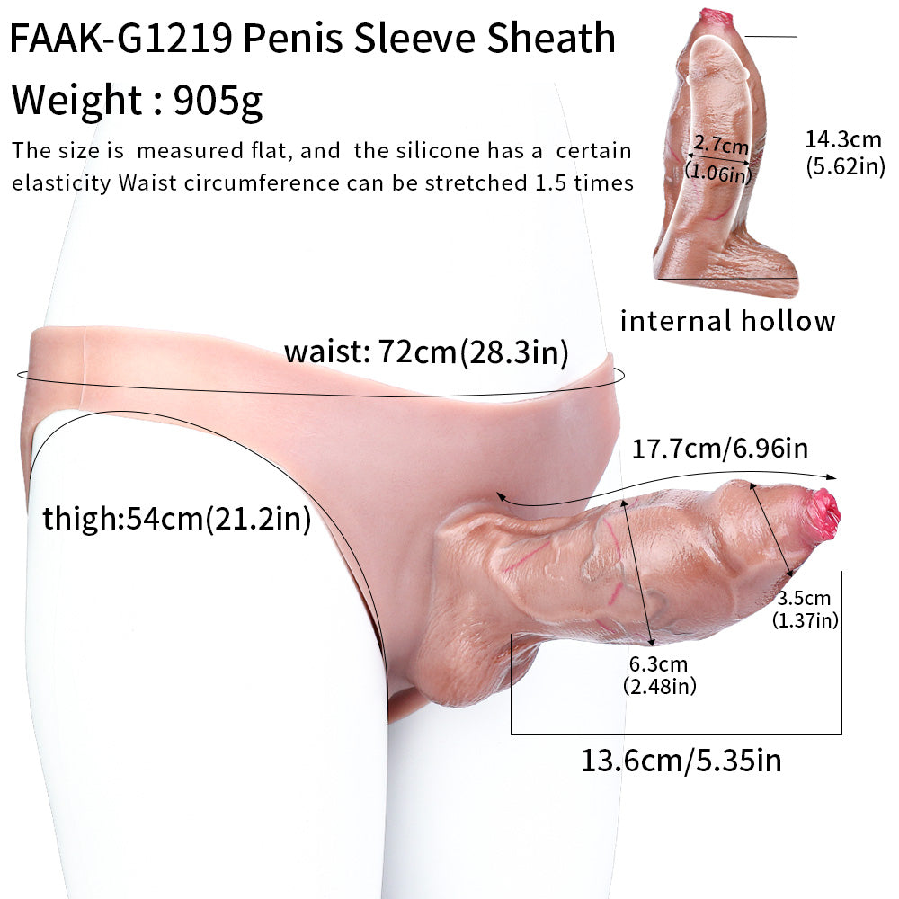 6 Inch Deformed Foreskin Hollow Dildo Panties