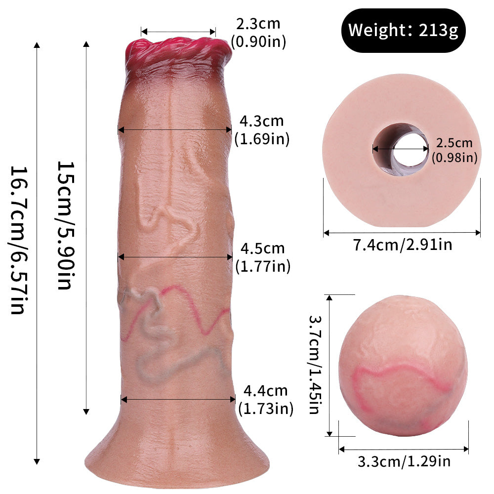 Realistic Silicone 6 Inch Uncircumcised Ovipositor Dildo